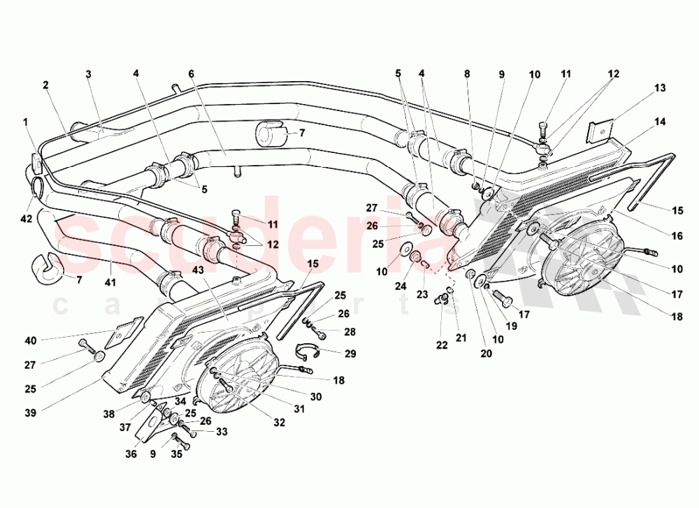 RADIATORS AND ELECTRIC FANS of Lamborghini Lamborghini Murcielago