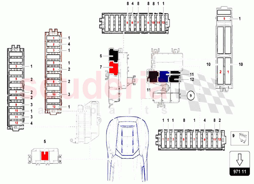 FUSES ZONE REAR of Lamborghini Lamborghini Huracan LP610 Spyder