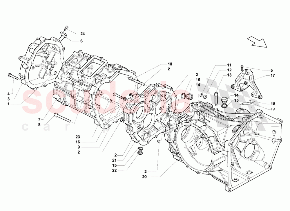 Gearbox - Rear Differential Case of Lamborghini Lamborghini Gallardo LP560 Coupe