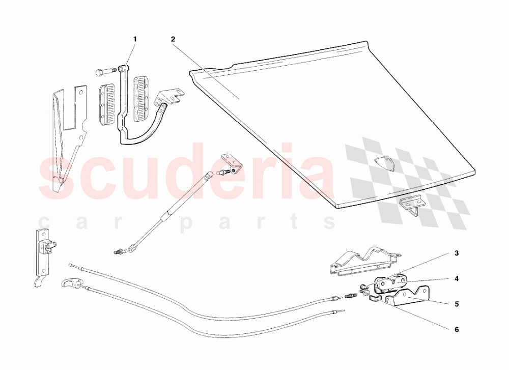 Front Hood (Valid for GB - November 1998) of Lamborghini Lamborghini Diablo SV (1998)