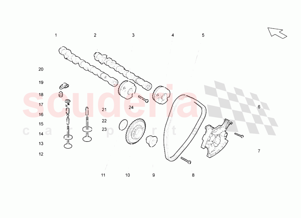 Right Head Timing System of Lamborghini Lamborghini Gallardo Superleggera