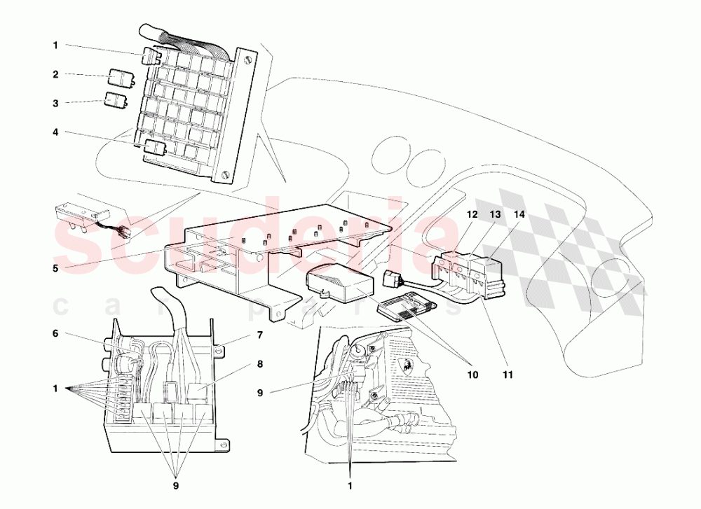 Electrical System (Valid for R.H.D. Version - April 1994) 3 of Lamborghini Lamborghini Diablo VT (1993-1998)