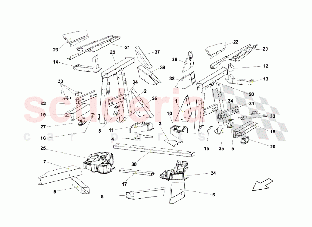 Rear Frame Elements 2 of Lamborghini Lamborghini Gallardo (2008)