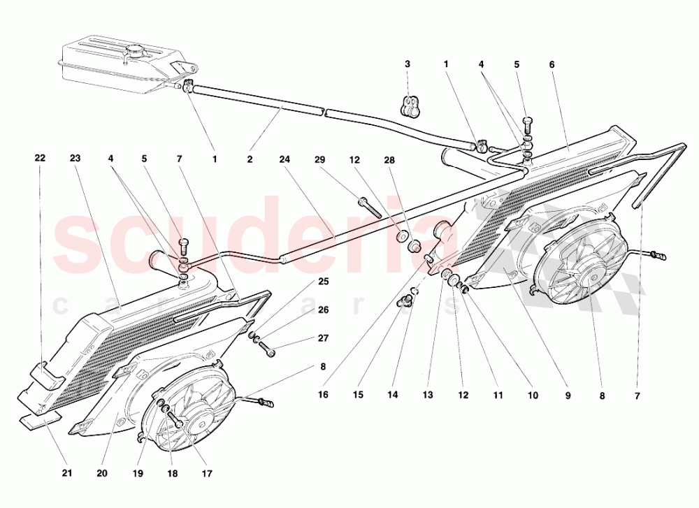 Radiators and Electro-Fans of Lamborghini Lamborghini Diablo SE30 (1993-1995)