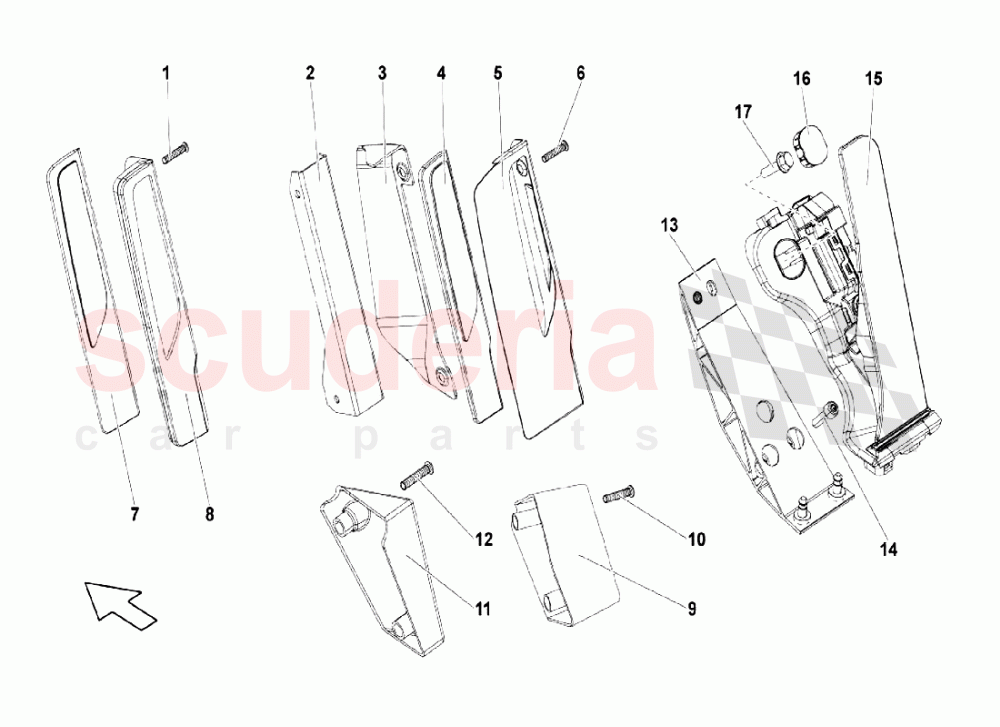 Pedal Lever System - Accelerator Pedal of Lamborghini Lamborghini Gallardo LP550 Coupe