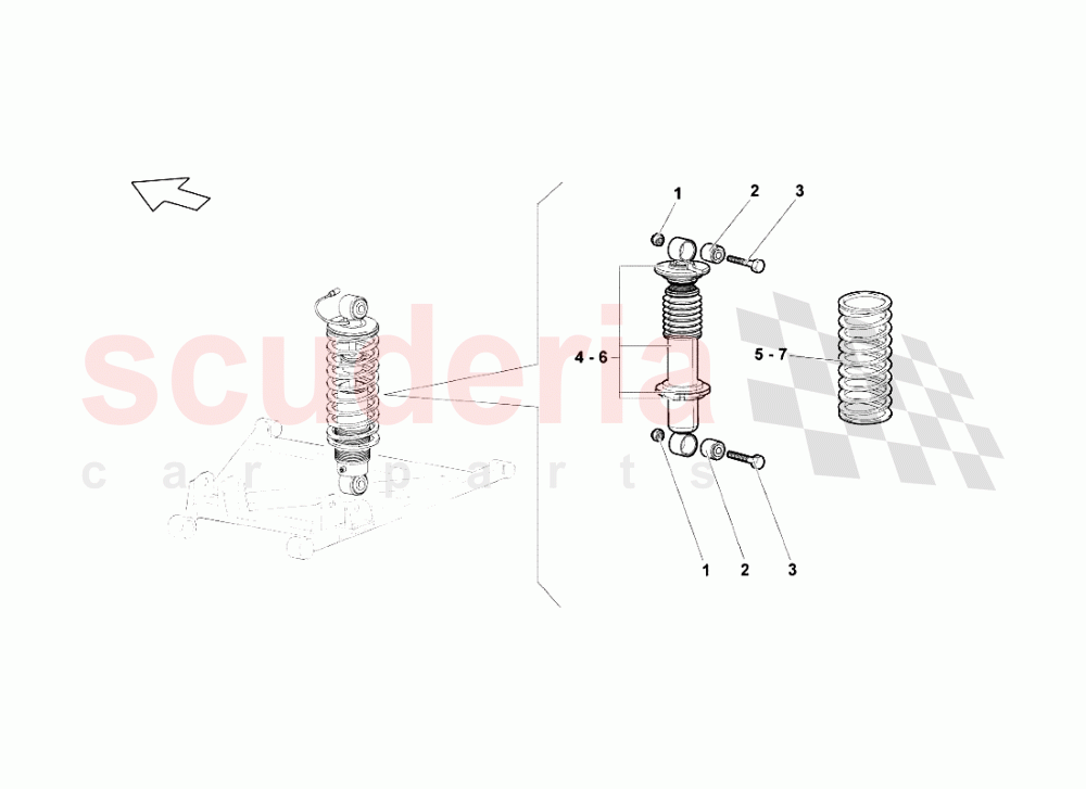 Rear Suspension of Lamborghini Lamborghini Murcielago LP640