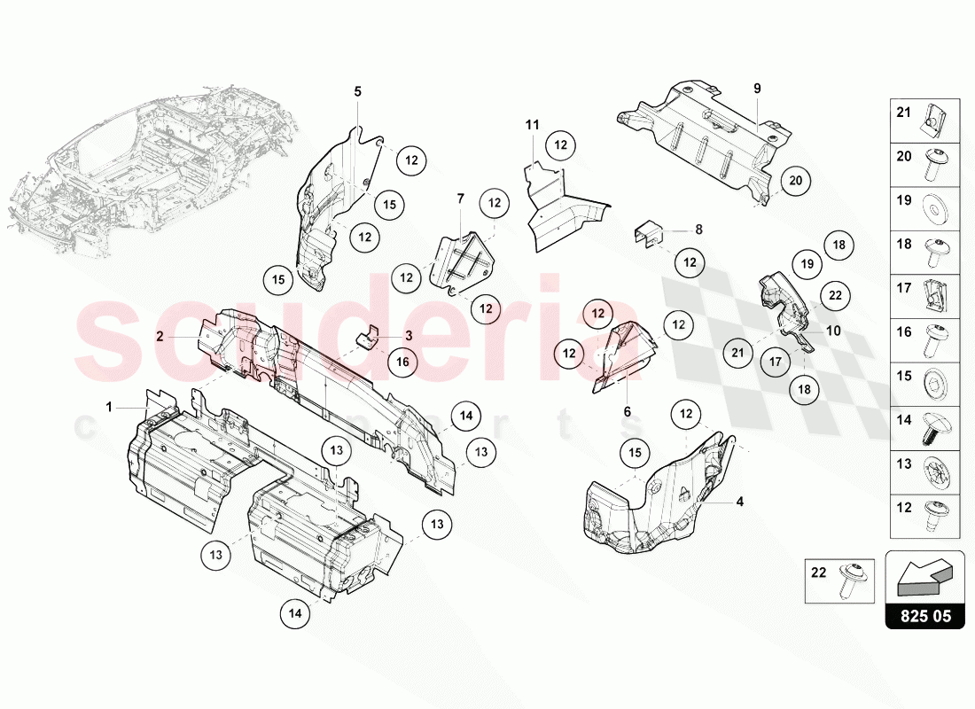 HEAT SHIELD of Lamborghini Lamborghini Huracan Evo Coupe