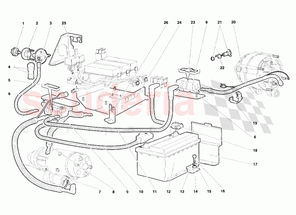 Electrical System 3 of Lamborghini Lamborghini Diablo SV (1995-1997)