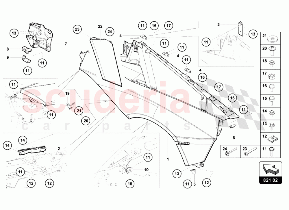 REAR FENDER of Lamborghini Lamborghini Aventador LP700 Roadster