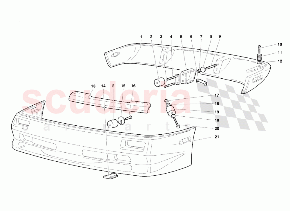 Bumpers (Valid for Canada - March 1997) of Lamborghini Lamborghini Diablo SV (1995-1997)