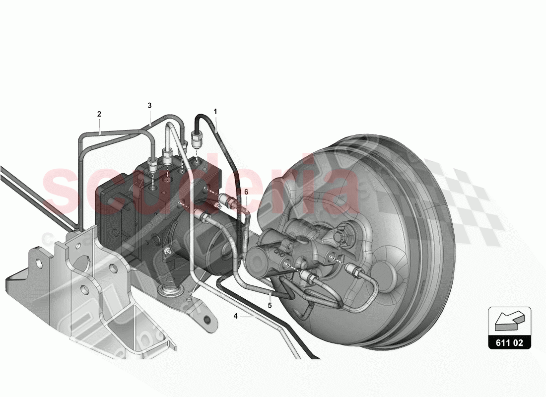 BRAKE SERVO, PIPES AND VACUUM SYSTEM of Lamborghini Lamborghini Aventador LP770 SVJ Coupe