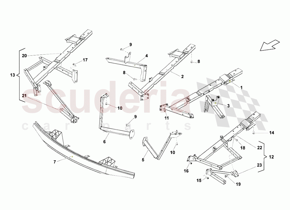 Front Frame Attachments of Lamborghini Lamborghini Gallardo (2008)