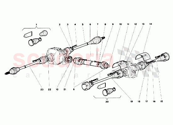 Axle Shafts and Propeller Shaft of Lamborghini Lamborghini Diablo VT 6.0 (2000-2001)