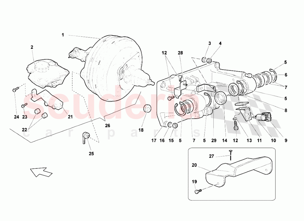 Pedal Support of Lamborghini Lamborghini Murcielago Roadster