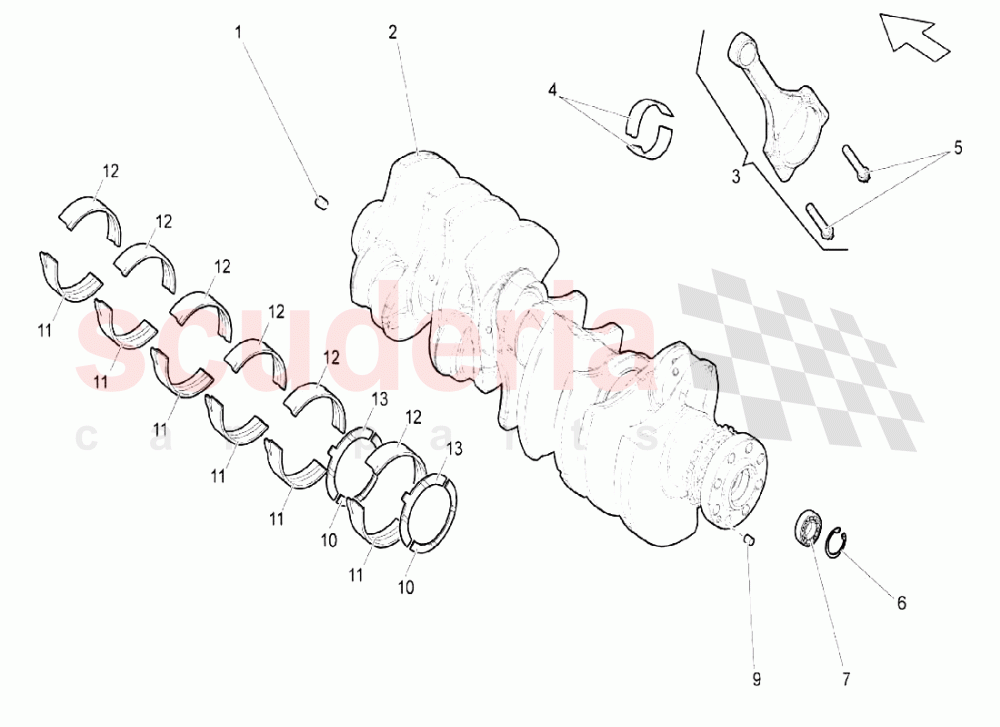 Crankshaft of Lamborghini Lamborghini Gallardo LP550 Coupe