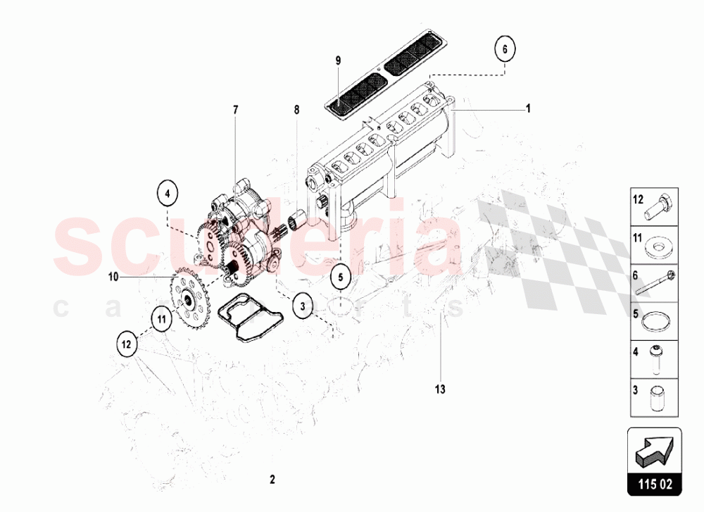 OIL PUMP of Lamborghini Lamborghini Aventador LP750 SV Coupe