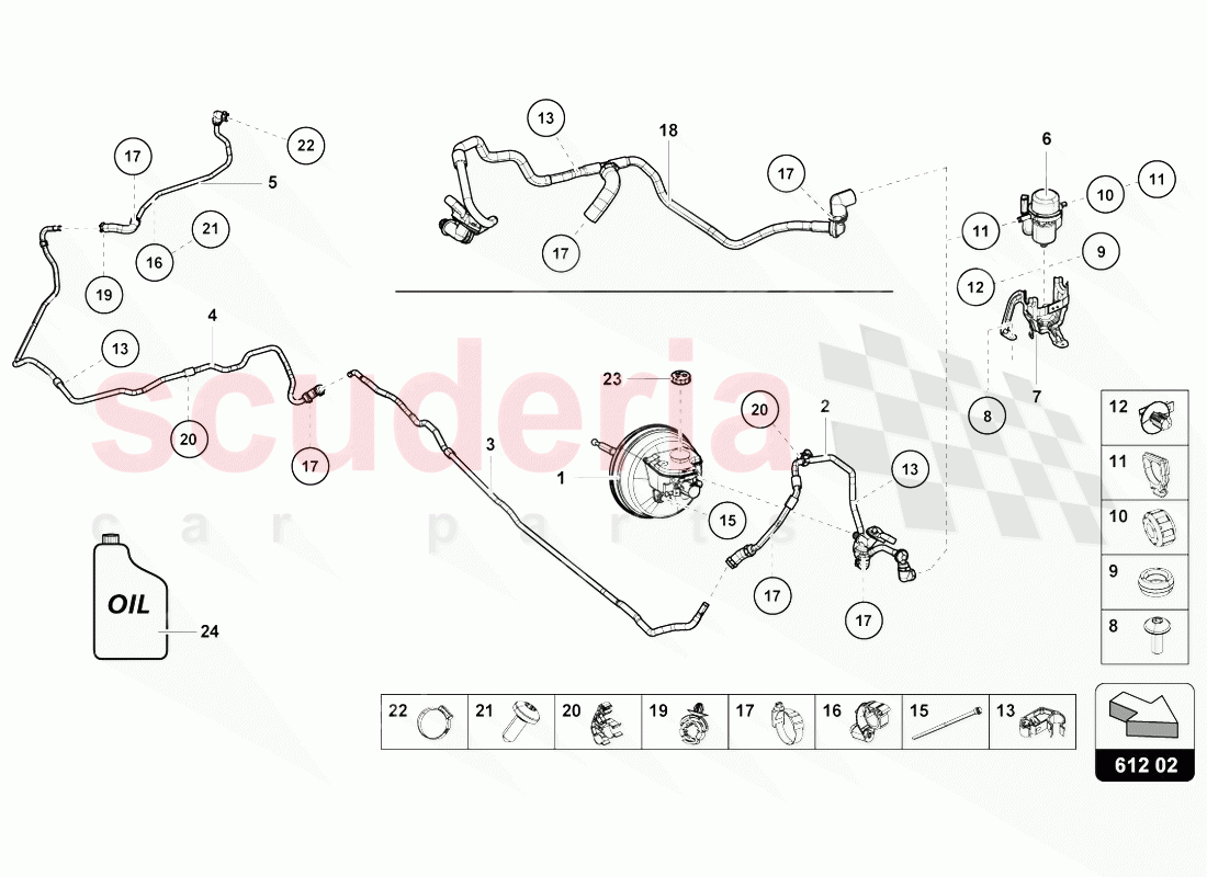 HYDRAULIC SYSTEM FOR BRAKE SERVO of Lamborghini Lamborghini Huracan Evo Coupe