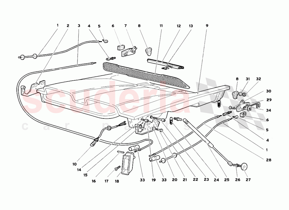 Engine Hood (for Cars Without Fast Cooling) of Lamborghini Lamborghini Diablo SV (1999)