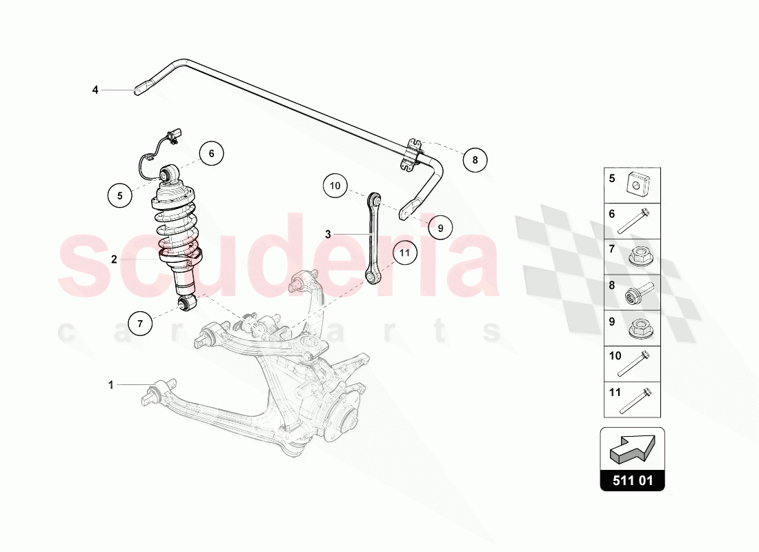 GAS STRUT of Lamborghini Lamborghini Huracan Evo Coupe