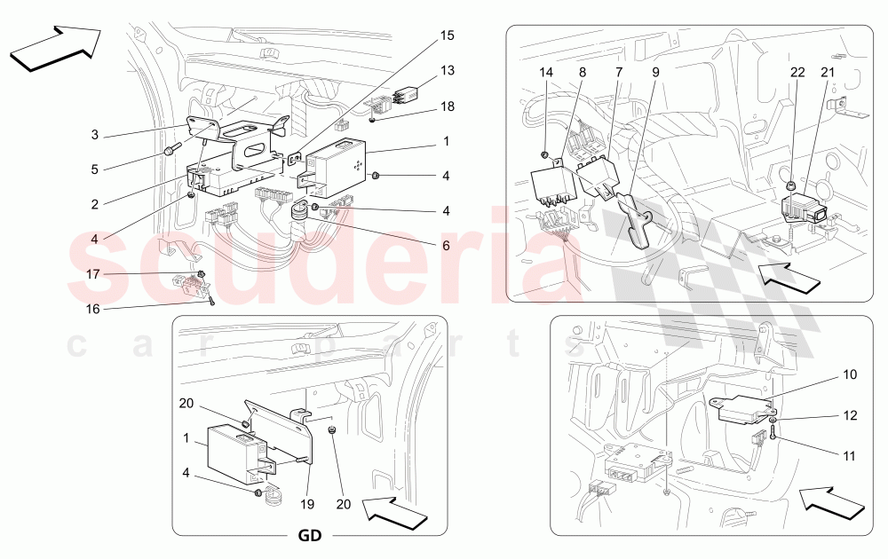 PASSENGER COMPARTMENT CONTROL UNITS (Available with: "Spyder 90th Anniversary" Version) of Maserati Maserati 4200 Spyder (2005-2007) CC