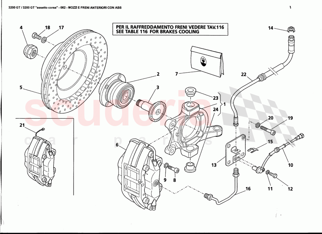 FRONT HUBS AND BRAKES WITH ABS of Maserati Maserati 3200 GT / Assetto Corsa