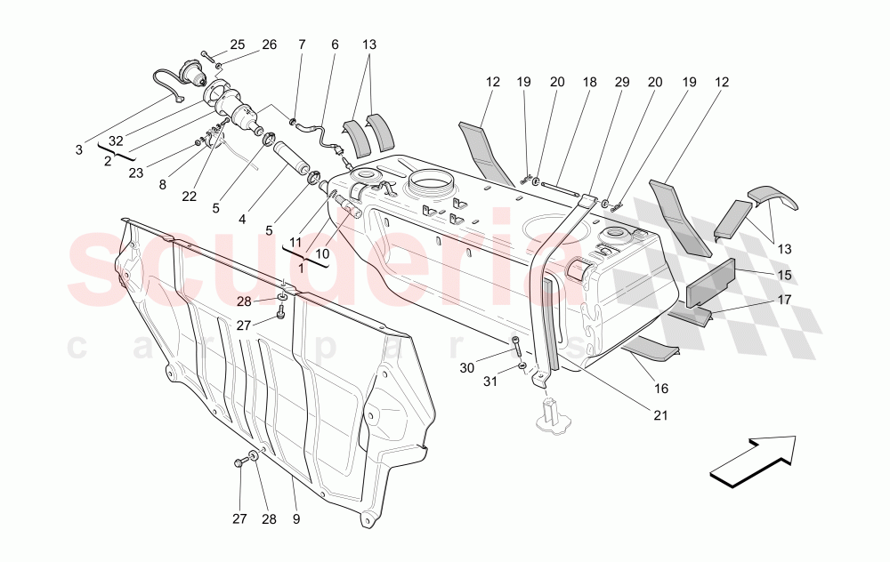 FUEL TANK of Maserati Maserati GranTurismo (2008-2010) S