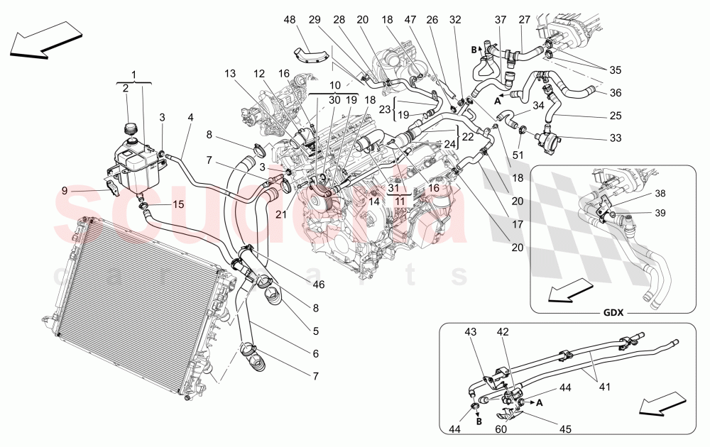 COOLING SYSTEM: NOURICE AND LINES (Available with: FOUR-ZONE AUTOMATIC CLIMA) of Maserati Maserati Levante (2017+) Diesel