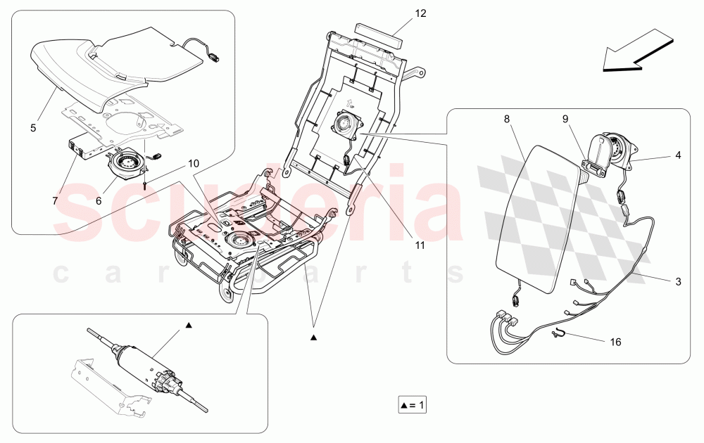 REAR SEATS: MECHANICS AND ELECTRONICS (Available with: COMFORT-LUXURY REAR SEATS WITH CENTRAL CONSOLENot available with: SPORT 8-WAY POWER FRONT SEATS, 12 WAYS WITH MEMORIES FOR LEVANTE MY18/19, SPORT EQUIPMENT) of Maserati Maserati Quattroporte (2013-2016) V6 330bhp