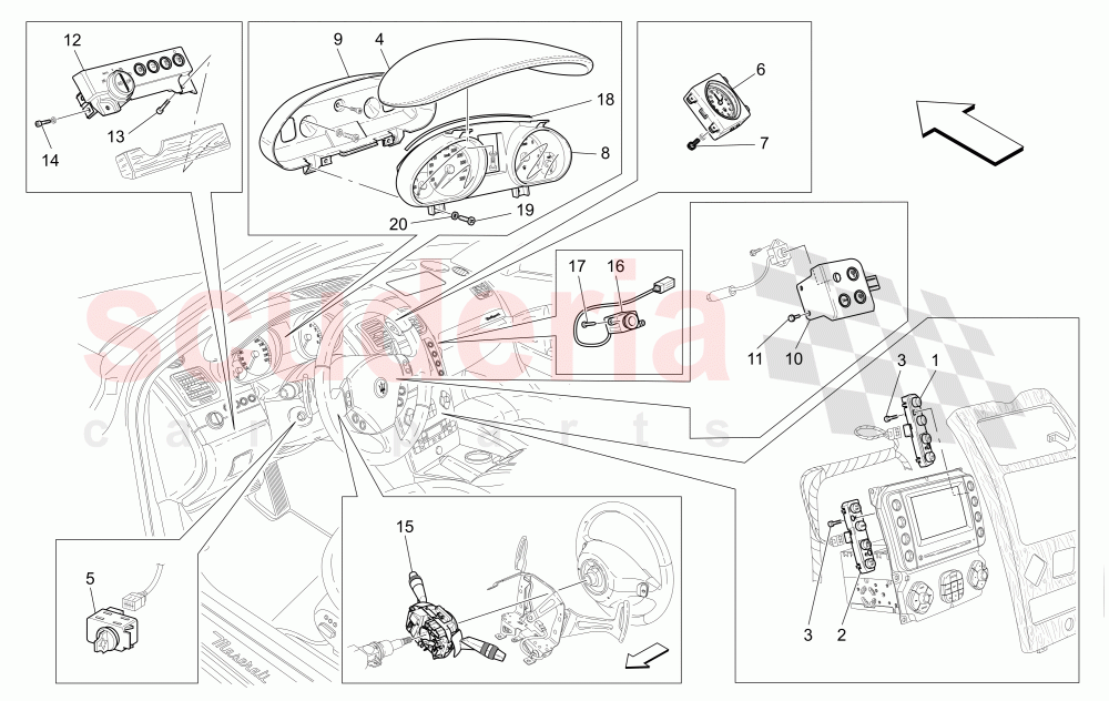 DASHBOARD DEVICES of Maserati Maserati Quattroporte (2003-2007) DuoSelect