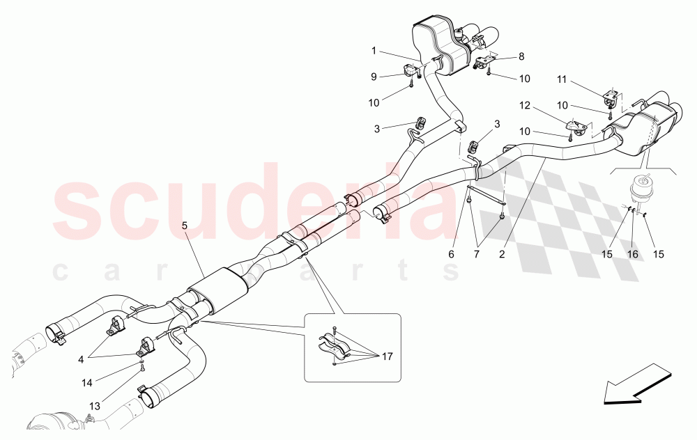 SILENCERS of Maserati Maserati Ghibli (2014-2016) S