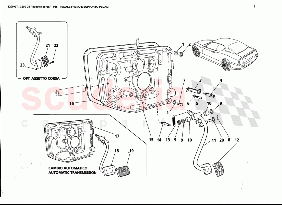 BRAKE PEDAL AND PEDAL SUPPORT of Maserati Maserati 3200 GT / Assetto Corsa