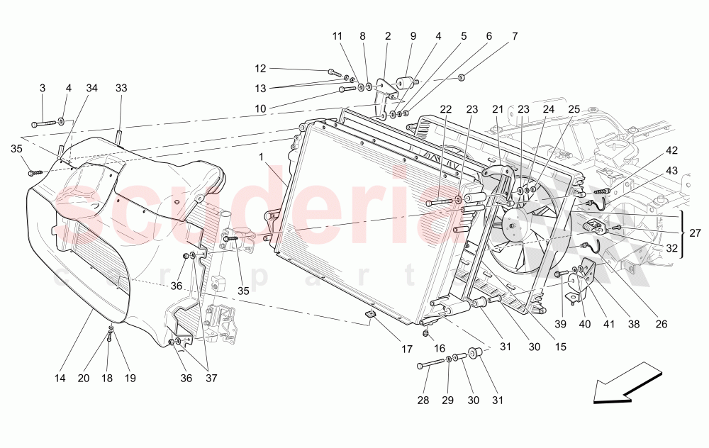 COOLING: AIR RADIATORS AND DUCTS of Maserati Maserati GranTurismo (2012-2016) Sport Auto