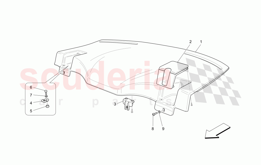 REAR PARCEL SHELF (Not available with: CENTENNIAL INTERNALS, Special Edition) of Maserati Maserati GranTurismo (2011-2013) Auto