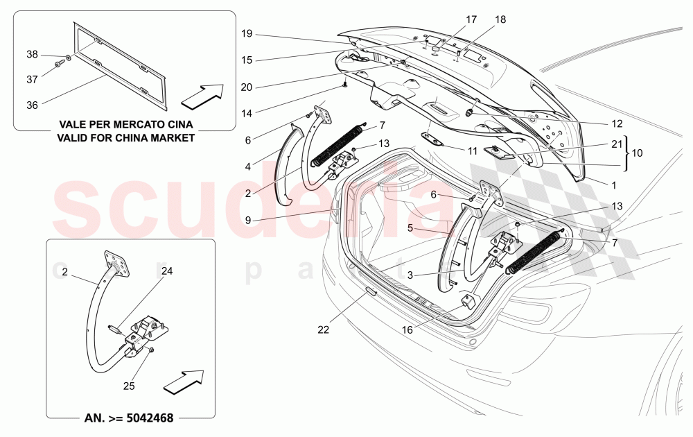 REAR LID (Not available with: POWER LIFTGATE WITH KICK SENSOR) of Maserati Maserati Ghibli (2017+) S Q4