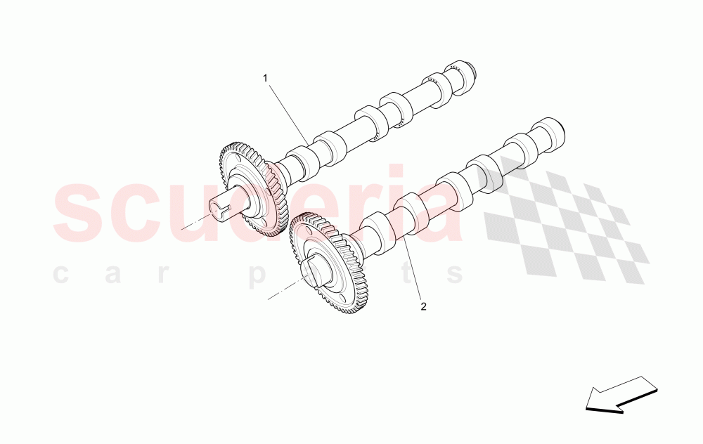 RH CYLINDER HEAD CAMSHAFTS of Maserati Maserati Levante (2017+) Diesel