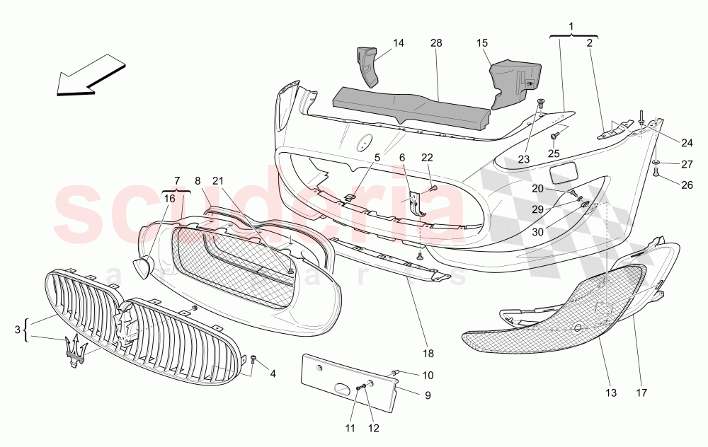 FRONT BUMPER (Available with: Special EditionNot available with: Sport) of Maserati Maserati GranCabrio (2017+) Special Edition