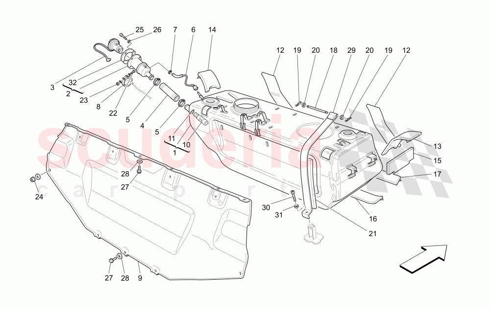 FUEL TANK of Maserati Maserati Quattroporte (2003-2007) DuoSelect