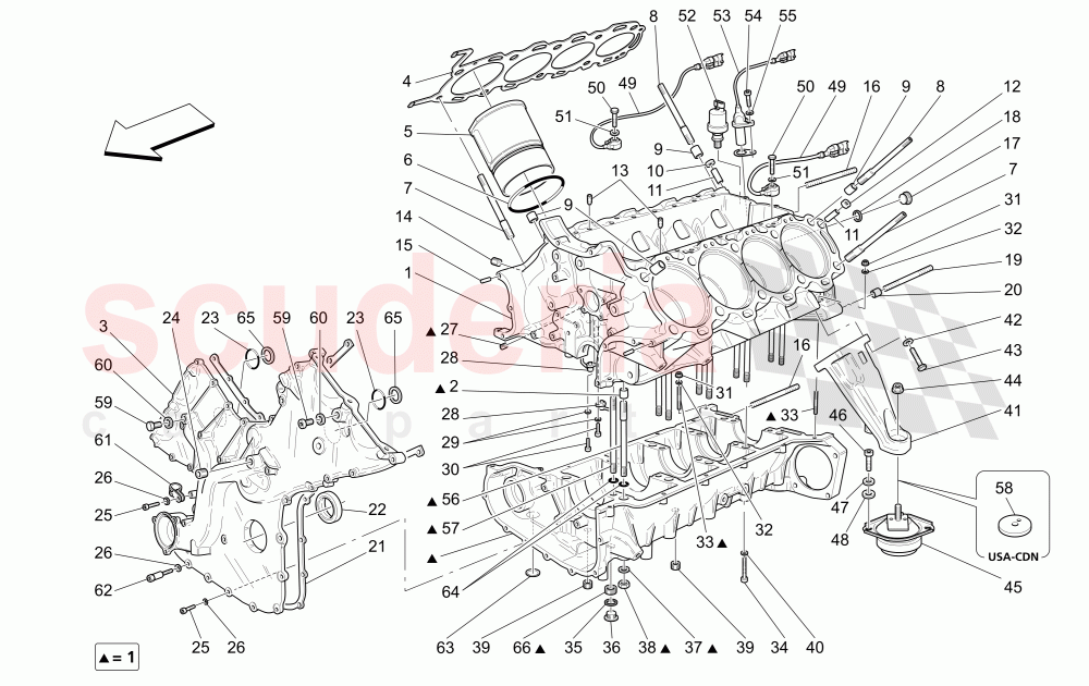 CRANKCASE of Maserati Maserati 4200 Coupe (2002-2004) CC