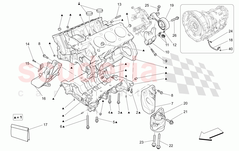 CRANKCASE of Maserati Maserati Quattroporte (2017+) Diesel