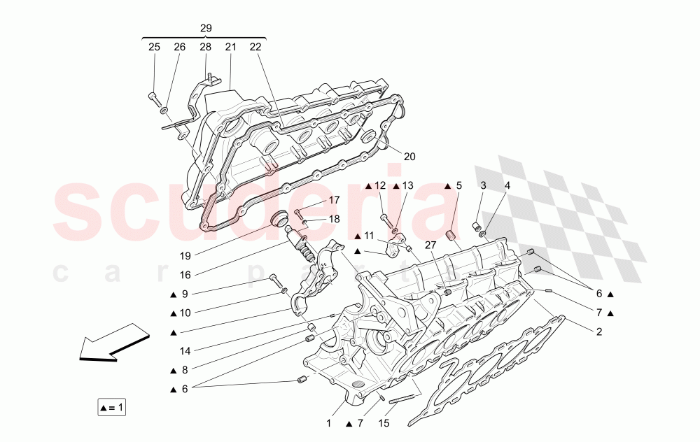 RH CYLINDER HEAD of Maserati Maserati GranCabrio (2013-2015) MC