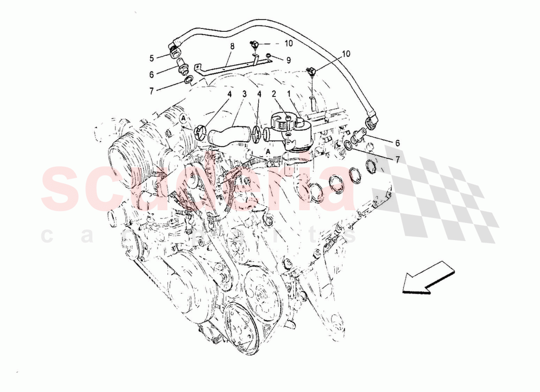 Oil Vapour Recirculation System of Maserati Maserati GranTurismo MC Stradale