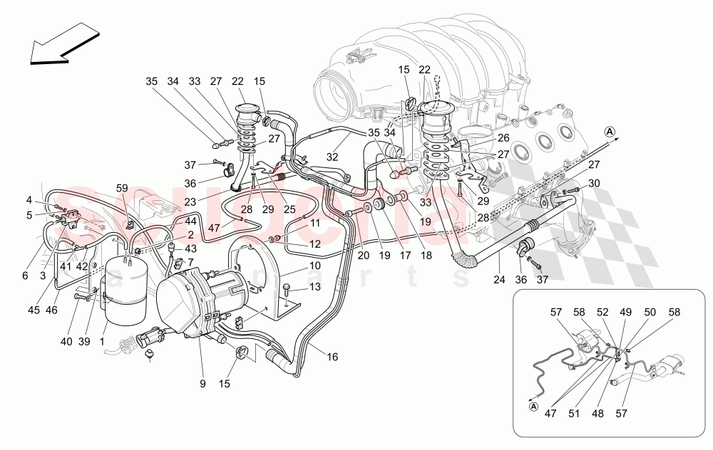 ADDITIONAL AIR SYSTEM of Maserati Maserati GranCabrio (2011-2012) Sport