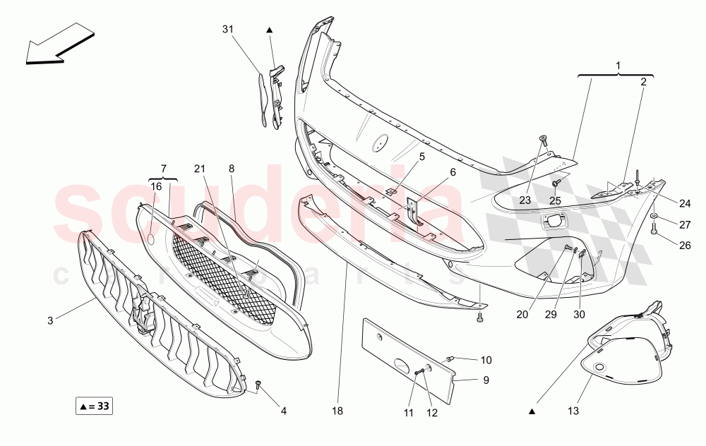 FRONT BUMPER of Maserati Maserati GranCabrio (2016+) MC