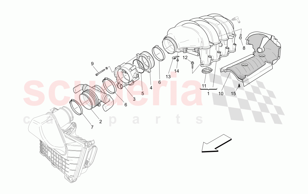 INTAKE MANIFOLD AND THROTTLE BODY of Maserati Maserati GranTurismo (2008-2010) S