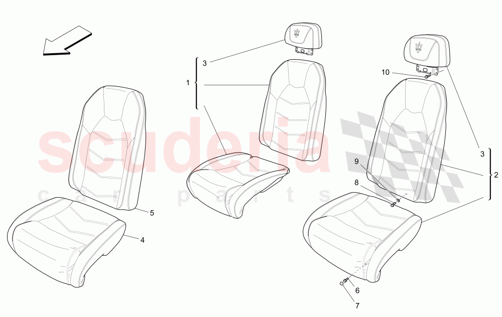 REAR SEATS: TRIM PANELS (Not available with: Special Edition, Centennial Edition) of Maserati Maserati GranCabrio (2016+) MC