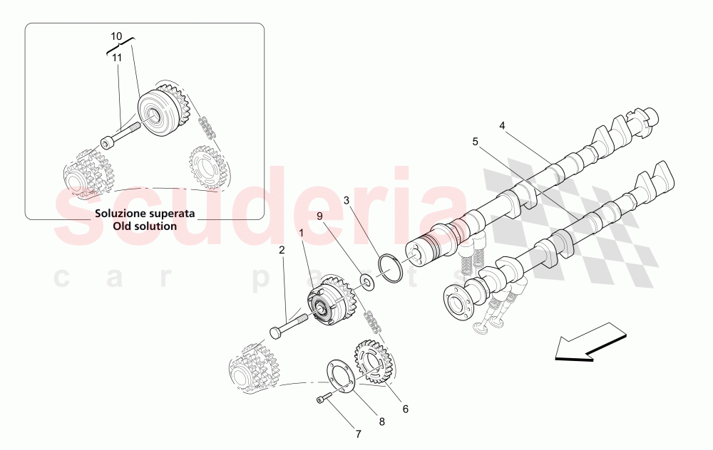 LH CYLINDER HEAD CAMSHAFTS of Maserati Maserati GranTurismo (2009-2012) S Auto