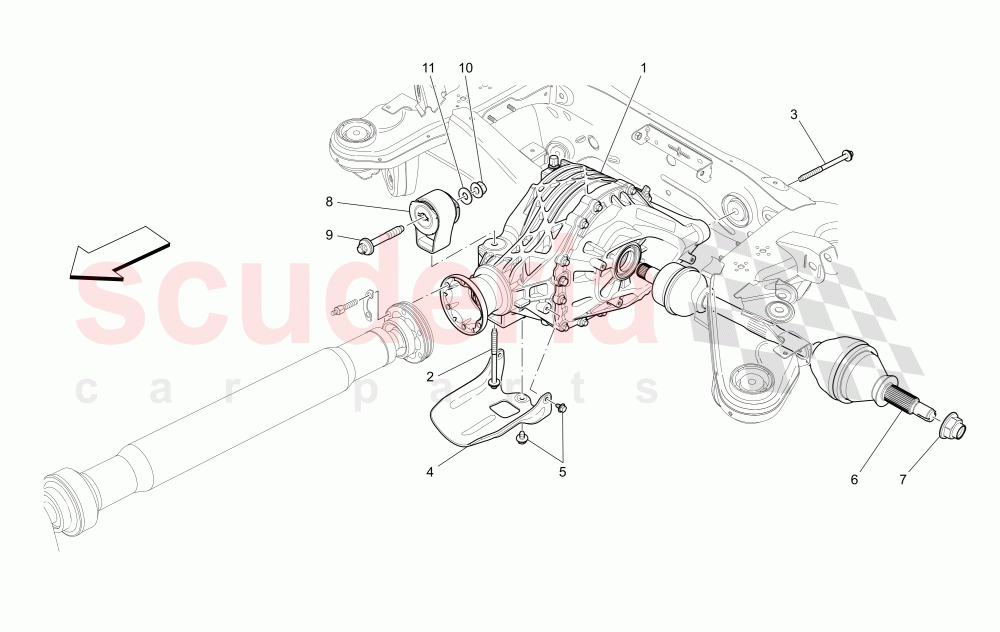 DIFFERENTIAL AND REAR AXLE SHAFTS of Maserati Maserati Quattroporte (2017+) S V6 410bhp