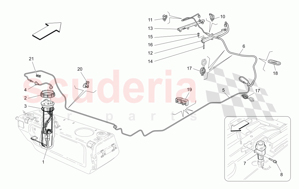 FUEL PUMPS AND CONNECTION LINES of Maserati Maserati GranTurismo (2012-2016) Sport Auto