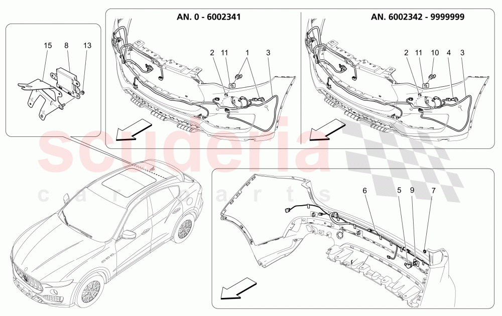 PARKING SENSORS of Maserati Maserati Levante (2017+) Diesel