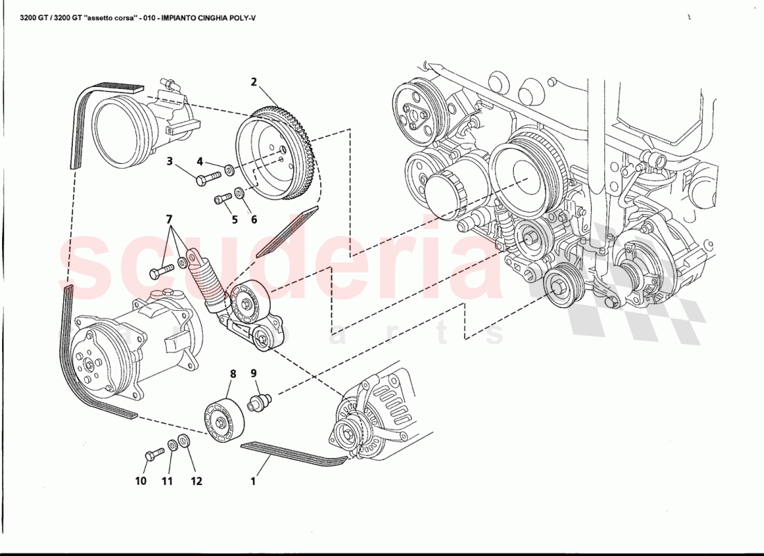 POLY-V BELT SYSTEM of Maserati Maserati 3200 GT / Assetto Corsa